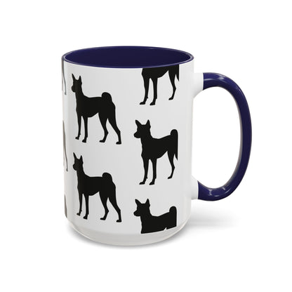 Basenji Silhouette 2-Tone Coffee Mug