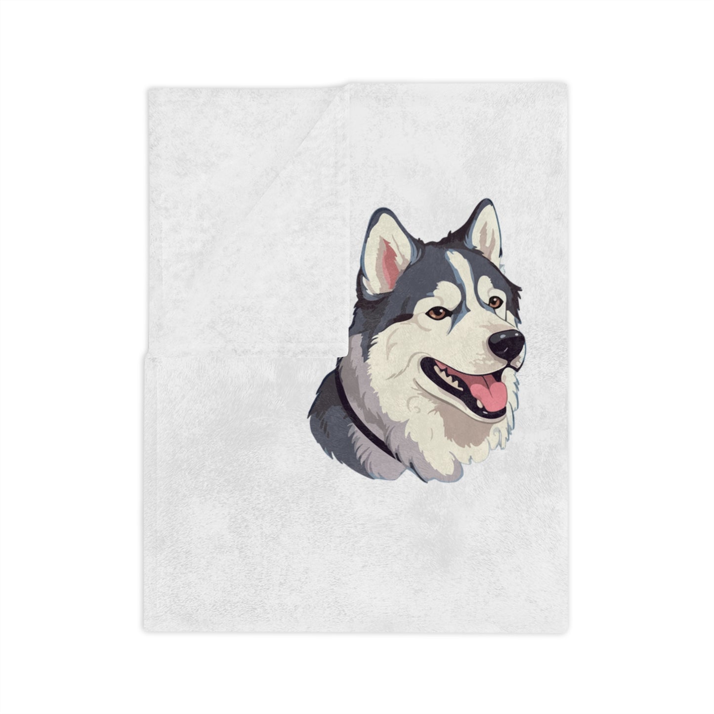 Malamute Head Velveteen Microfiber Blanket