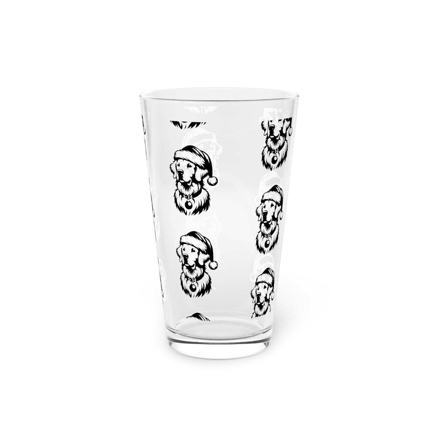 Santa Paws Golden Drinking Glass