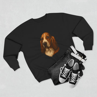 Basset Hound Head Unisex Crewneck Sweatshirt