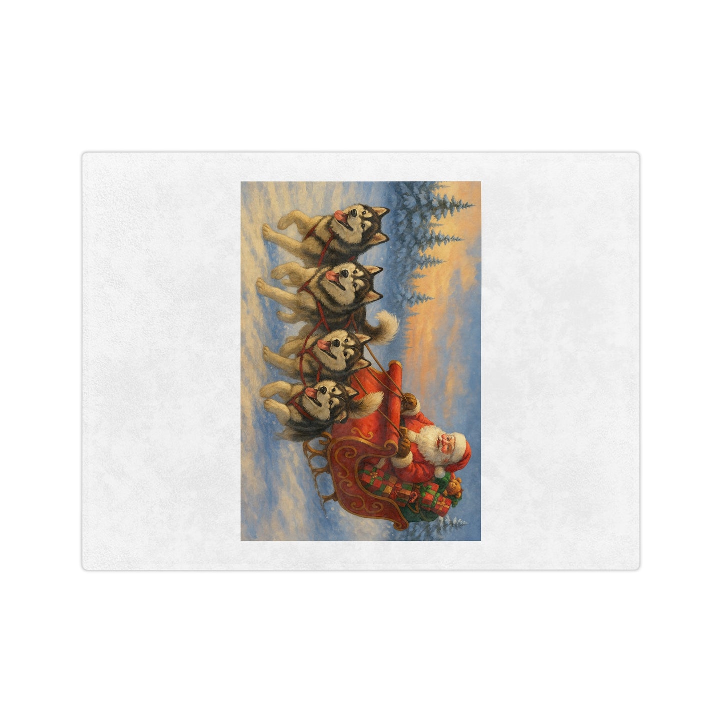 Dashing Through The Snow Velveteen Microfiber Blanket