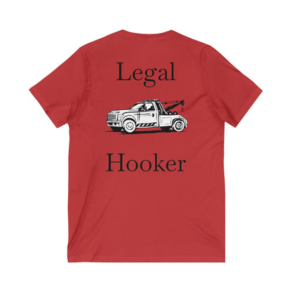 Legal H**ker Wheel Lift Tow Truck Unisex Short Sleeve V-Neck Tee