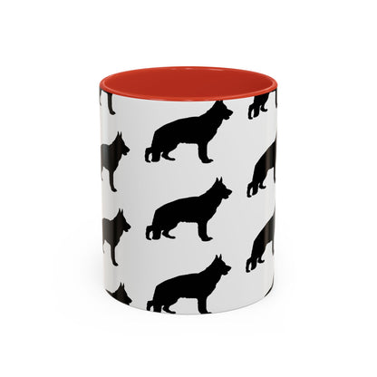 German Shepherd Silhouette 2-Tone Coffee Mug