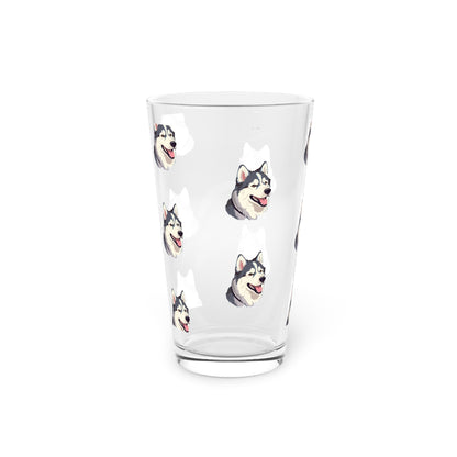 Malamute Head Drinking Glass