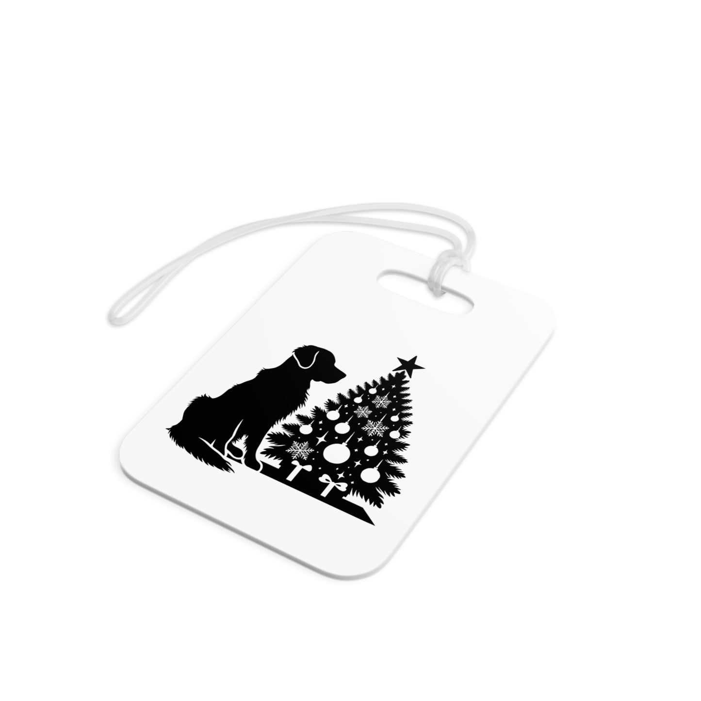 Golden Christmas Tree Luggage Tag