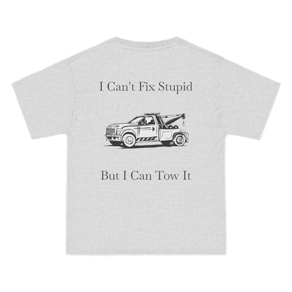 I Can't Fix Stupid Wheel Lift Tow Truck Men's Short-Sleeve Crewneck Tee