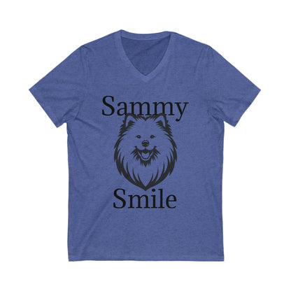 Sammy Smile Unisex Short Sleeve V-Neck Tee