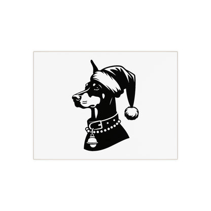 Santa Paws Doberman Ceramic Photo Tile