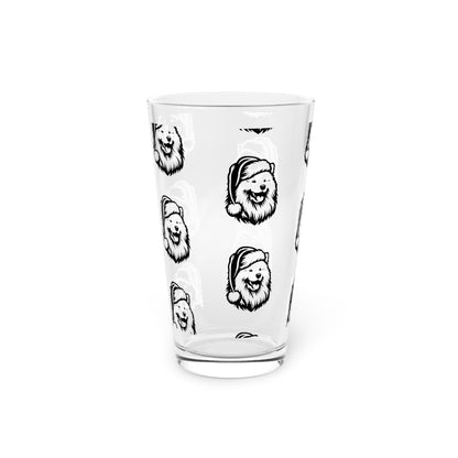 Santa Paws Samoyed Drinking Glass