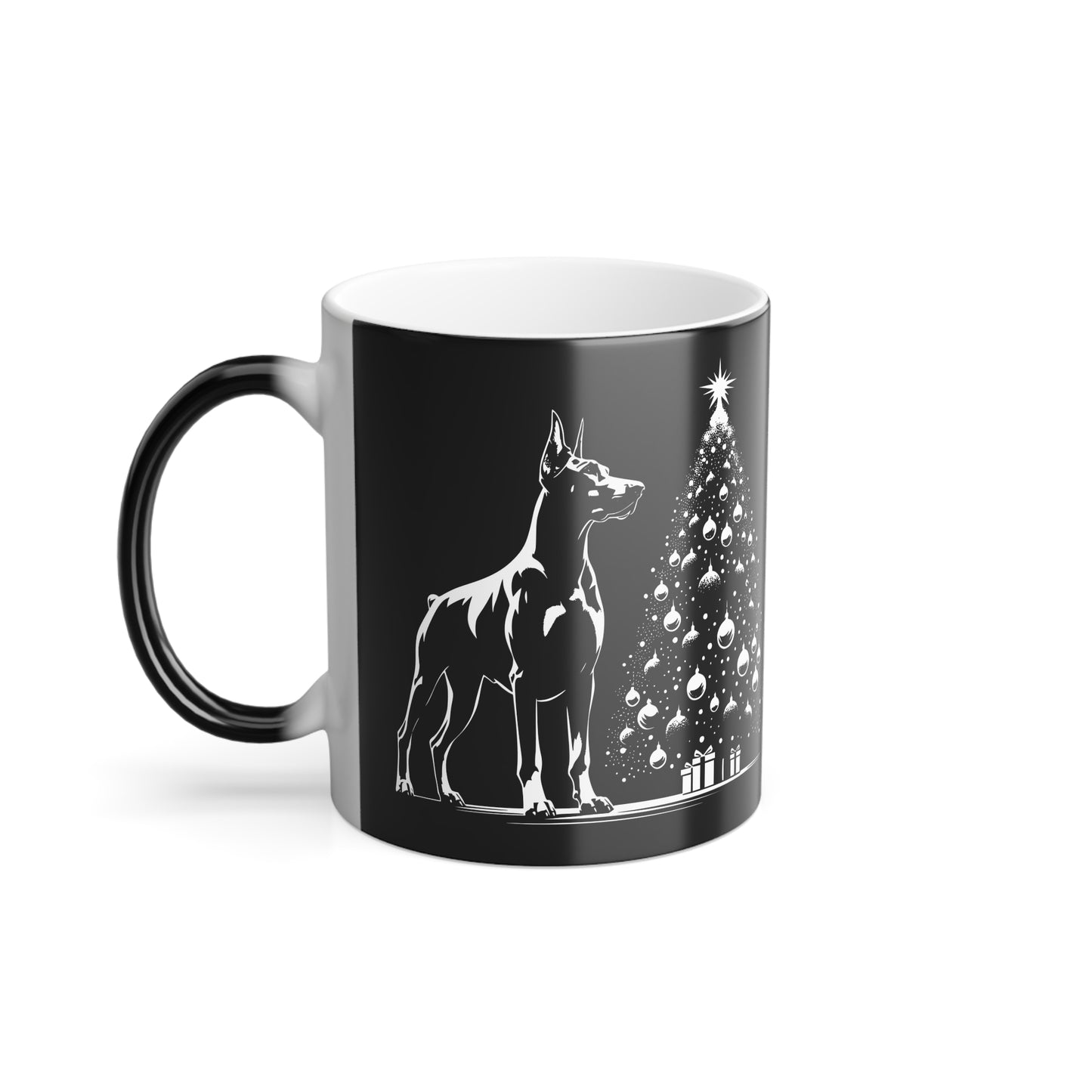 Doberman Christmas Tree Color Changing Mug