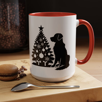 Golden Christmas Tree 2-Tone Coffee Mug