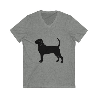 Bloodhound Silhouette Unisex Short Sleeve V-Neck Tee