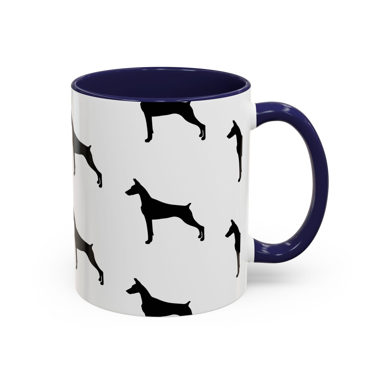 Doberman Silhouette 2-Tone Coffee Mug
