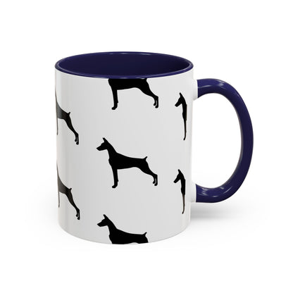 Doberman Silhouette 2-Tone Coffee Mug
