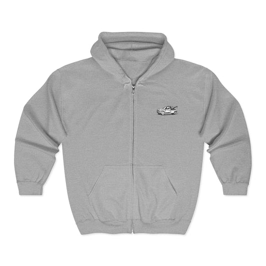 I Can't Fix Stupid Wheel Lift Tow Truck Unisex Full Zip Hoodie