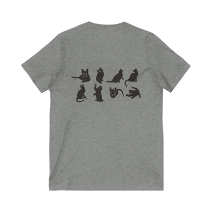 Cats Unisex Short Sleeve V-Neck Tee