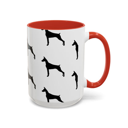 Doberman Silhouette 2-Tone Coffee Mug