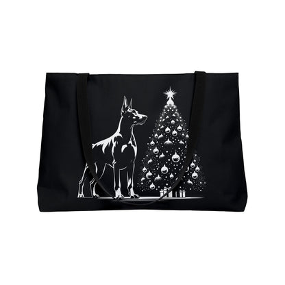 Doberman Christmas Tree Weekender Tote Bag