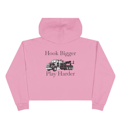 Hook Bigger Heavy Tow Truck Women's Crop Hoodie