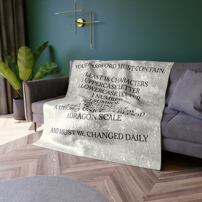Password Crushed Velvet Blanket