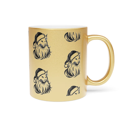 Santa Paws Cat Metallic Coffee Mug
