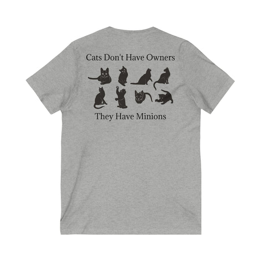 Cat Minions Unisex Short Sleeve V-Neck Tee