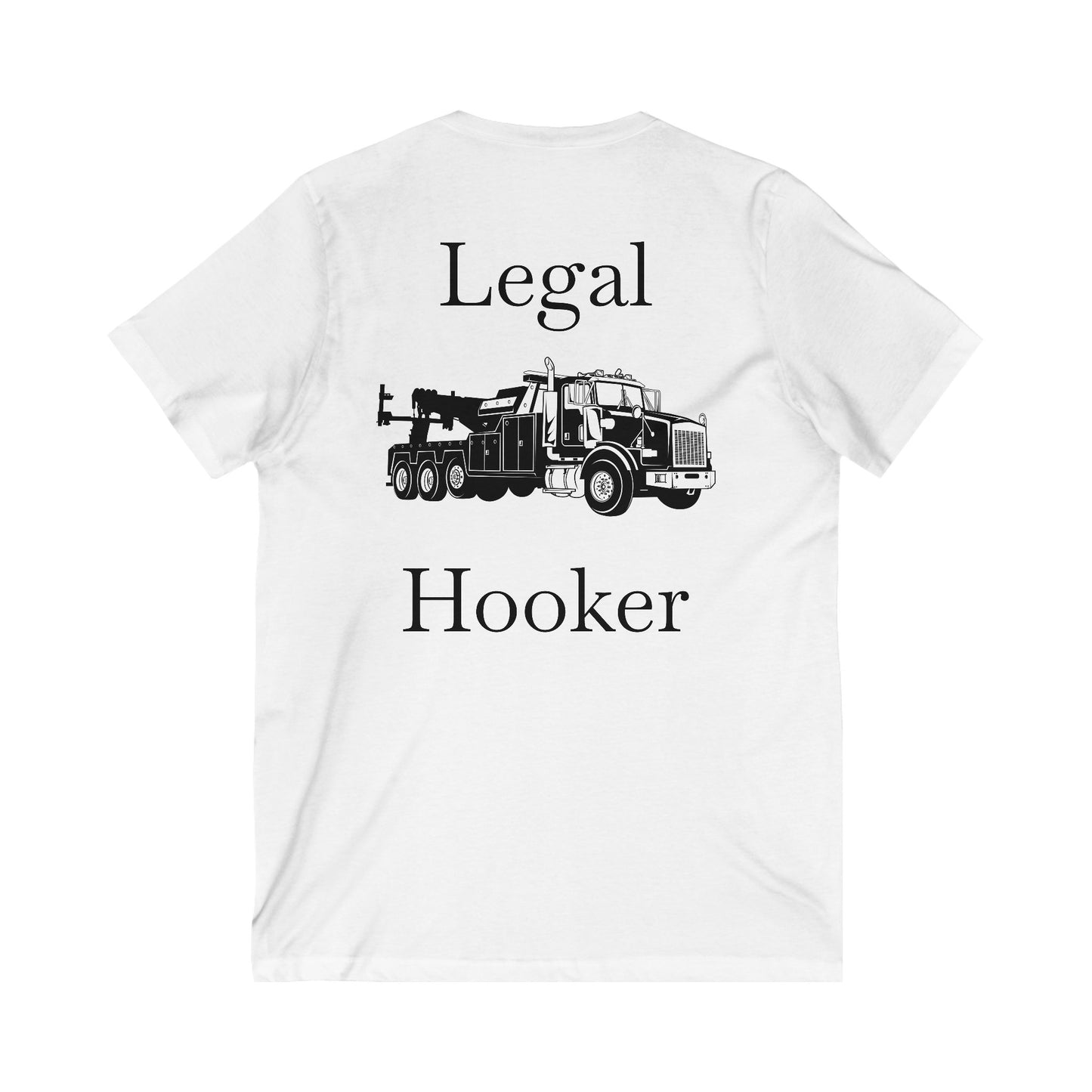 Legal H**ker Heavy Tow Truck Unisex Short Sleeve V-Neck Tee