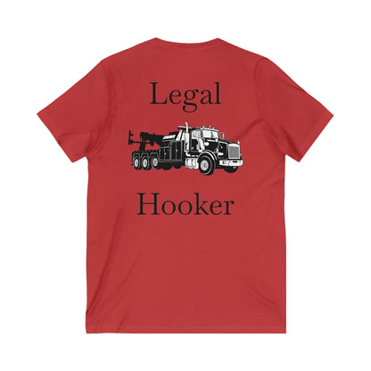 Legal H**ker Heavy Tow Truck Unisex Short Sleeve V-Neck Tee