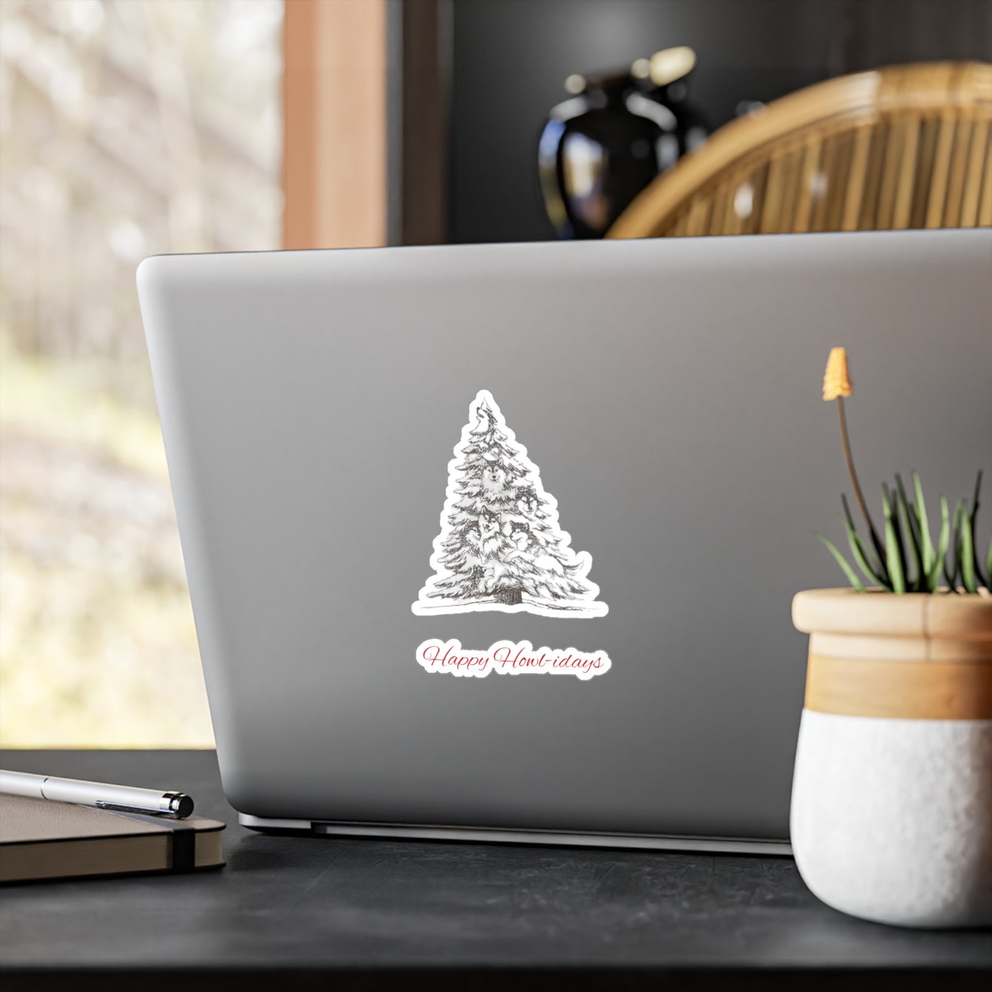 Happy Howl-idays Vinyl Decal