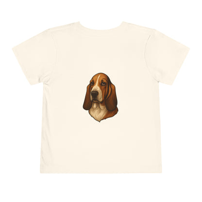 Basset Hound Head Toddler Unisex Short Sleeve Crewneck Tee