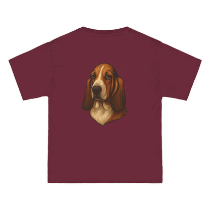 Basset Hound Head Men's Short-Sleeve Crewneck Tee