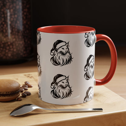 Santa Paws Cat 2-Tone Coffee Mug