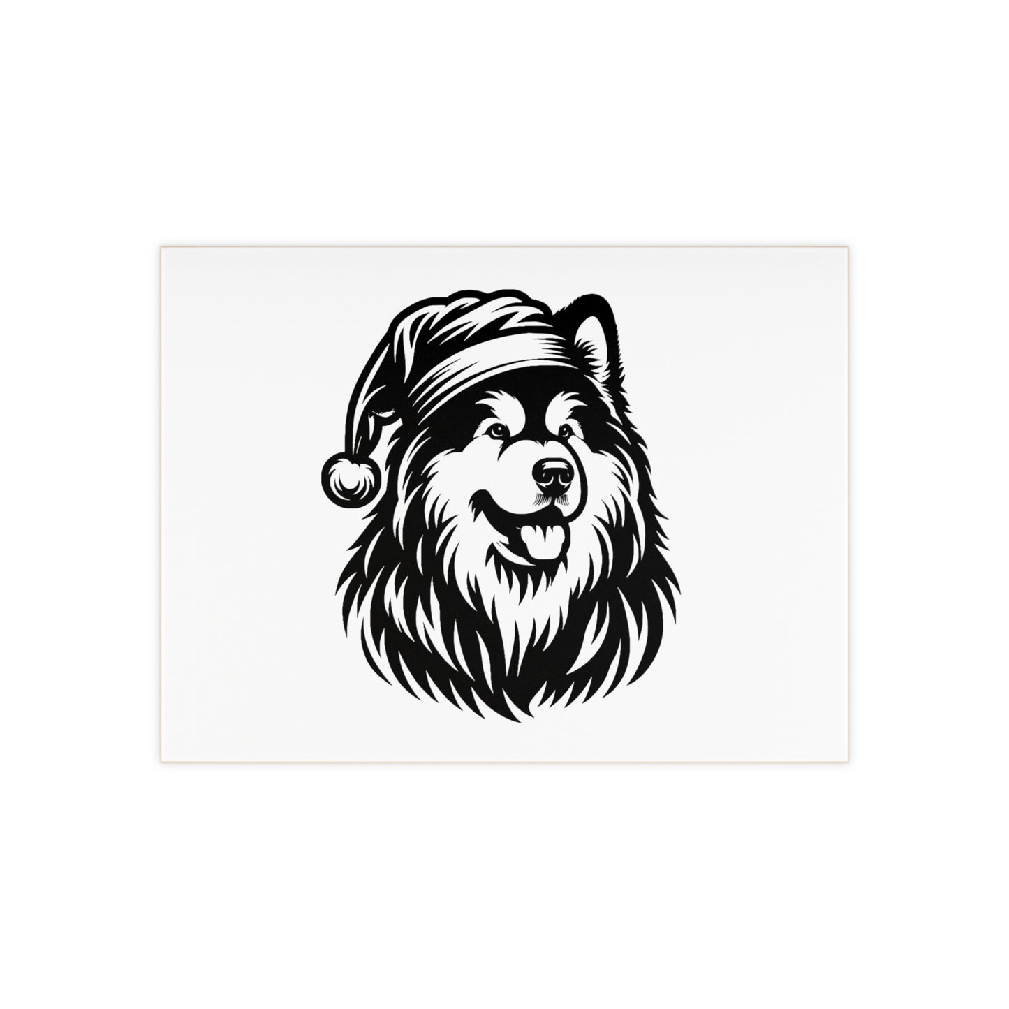Santa Paws Malamute Ceramic Photo Tile