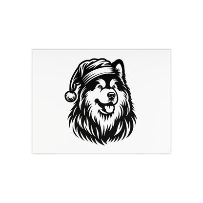 Santa Paws Malamute Ceramic Photo Tile