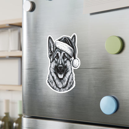 Santa Paws German Shepherd Vinyl Decal