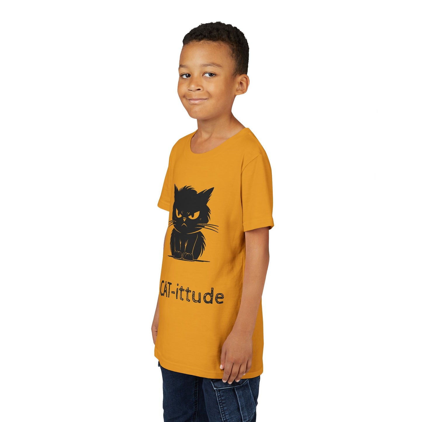 CAT-ittude Youth Unisex Short Sleeve Crewneck Tee