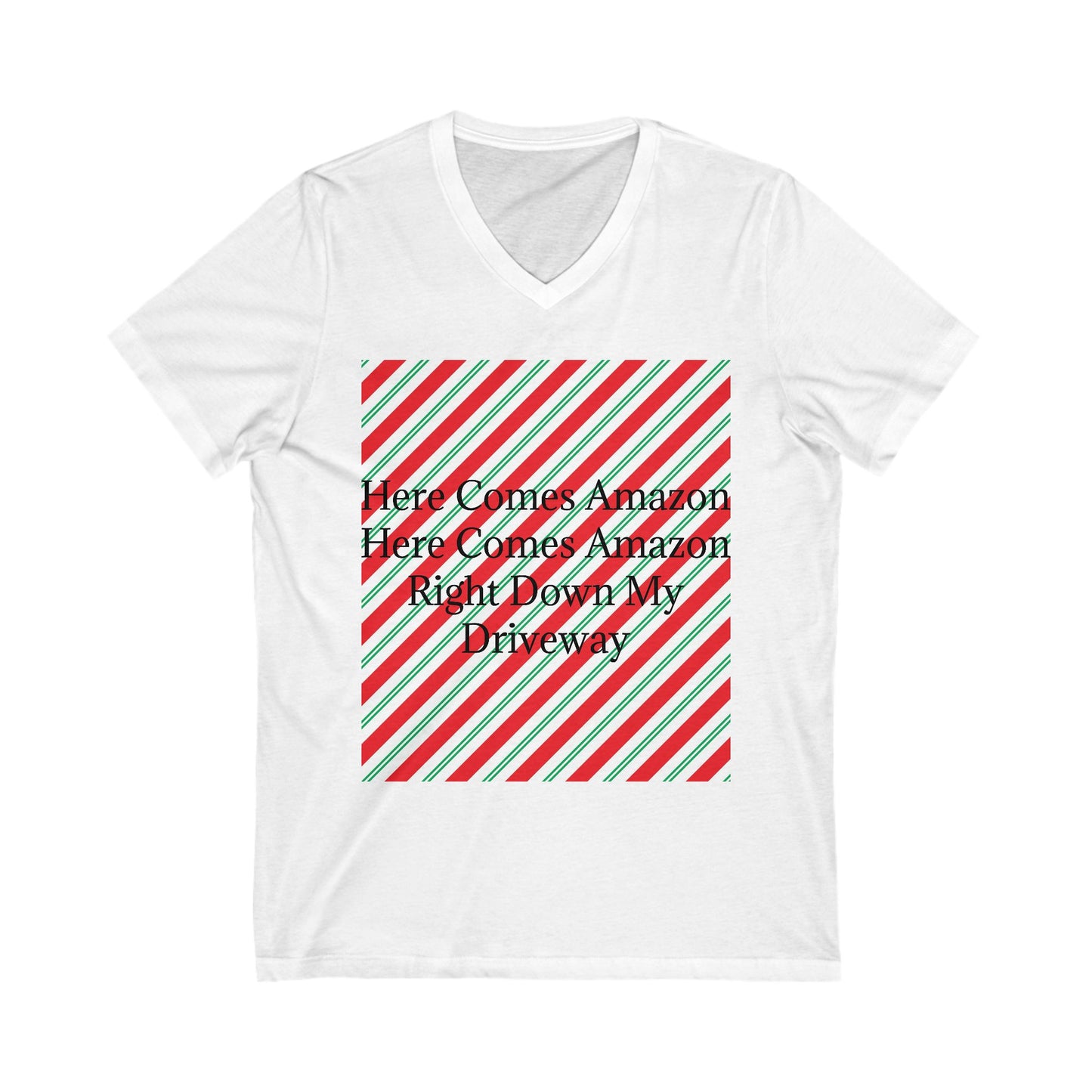 Here Comes Amazon Unisex Short Sleeve V-Neck Tee