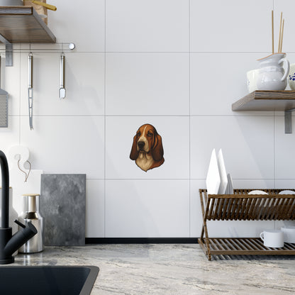 Basset Hound Head Ceramic Photo Tile