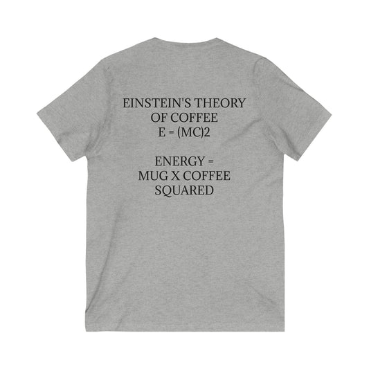 Einstein's Theory Of Coffee Unisex Short Sleeve V-Neck Tee