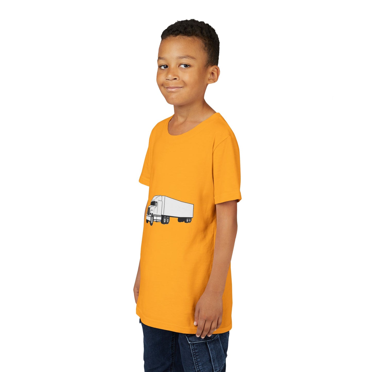 Semi Truck Youth Unisex Short Sleeve Crewneck Tee