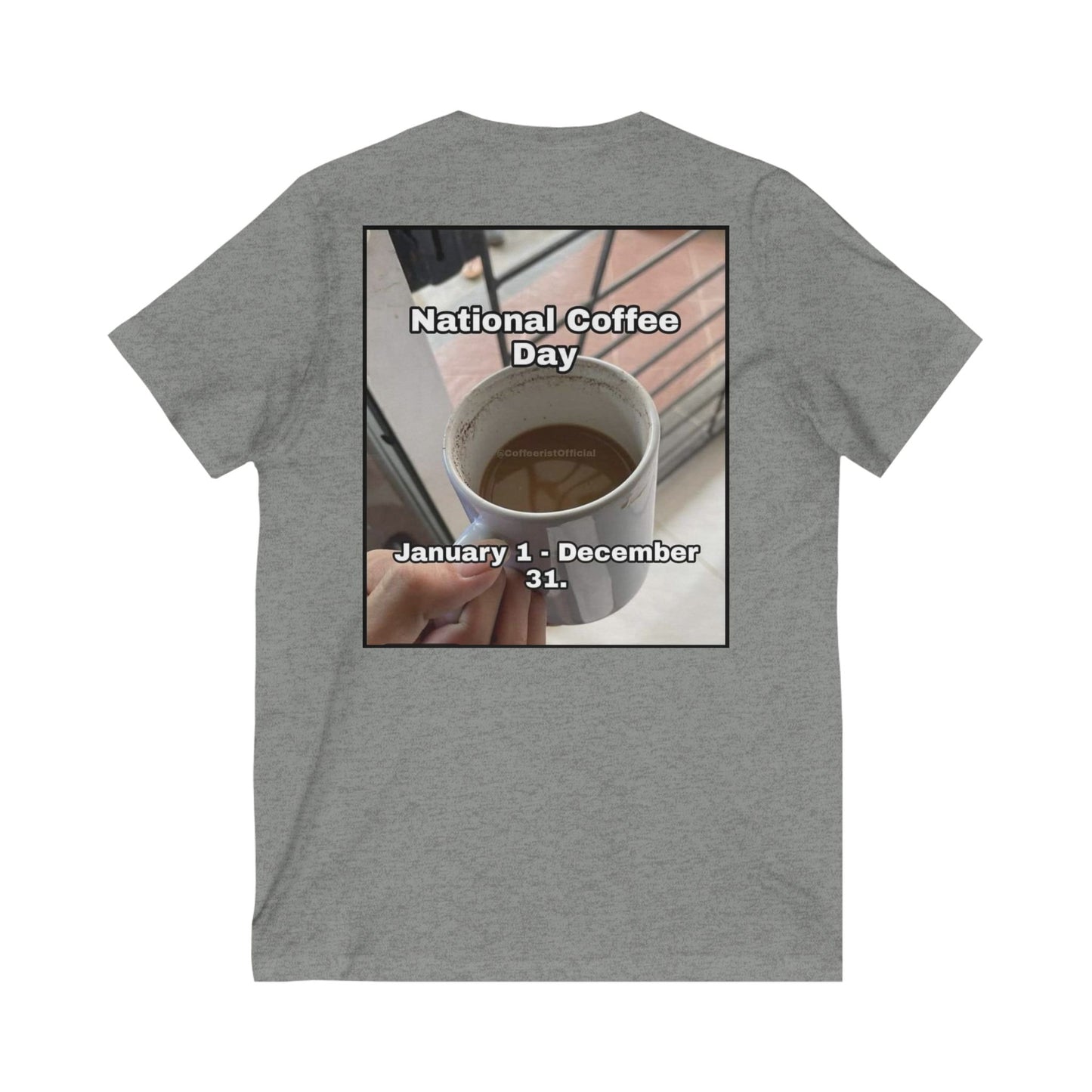 National Coffee Day Unisex Short Sleeve V-Neck Tee