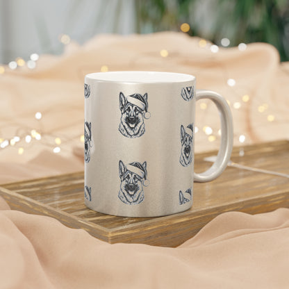 Santa Paws German Shepherd Metallic Coffee Mug