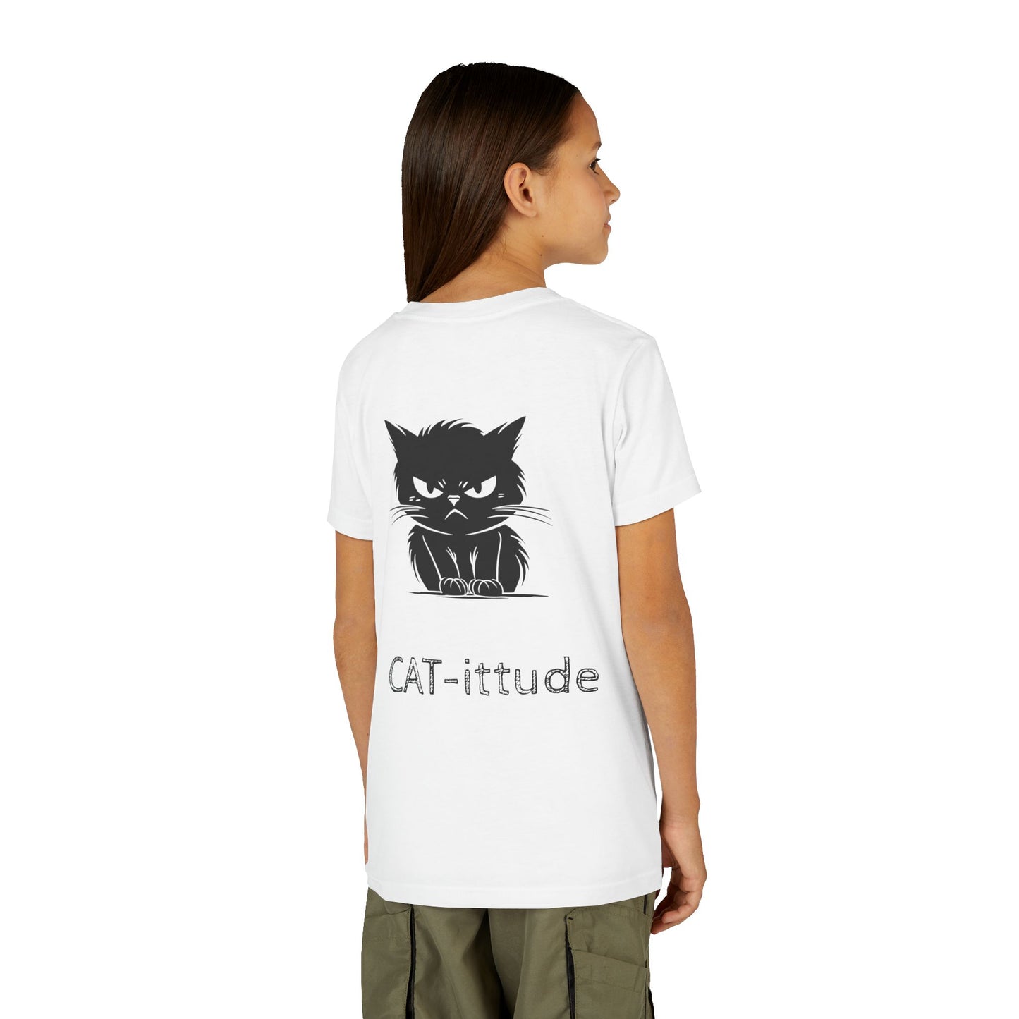 CAT-ittude Youth Unisex Short Sleeve Crewneck Tee