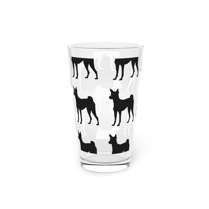 Basenji  Silhouette Drinking Glass