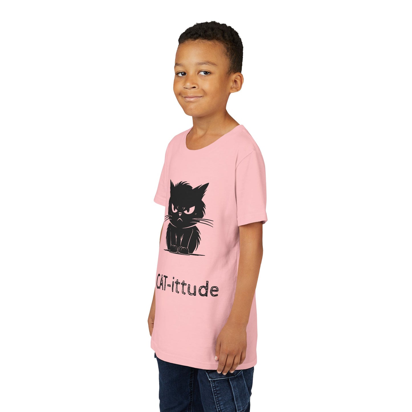 CAT-ittude Youth Unisex Short Sleeve Crewneck Tee