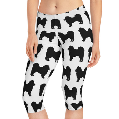 Samoyed Silhouette Women's Capri Leggings