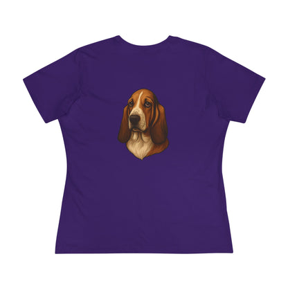 Basset Hound Head Women's Short Sleeve Crewneck Tee