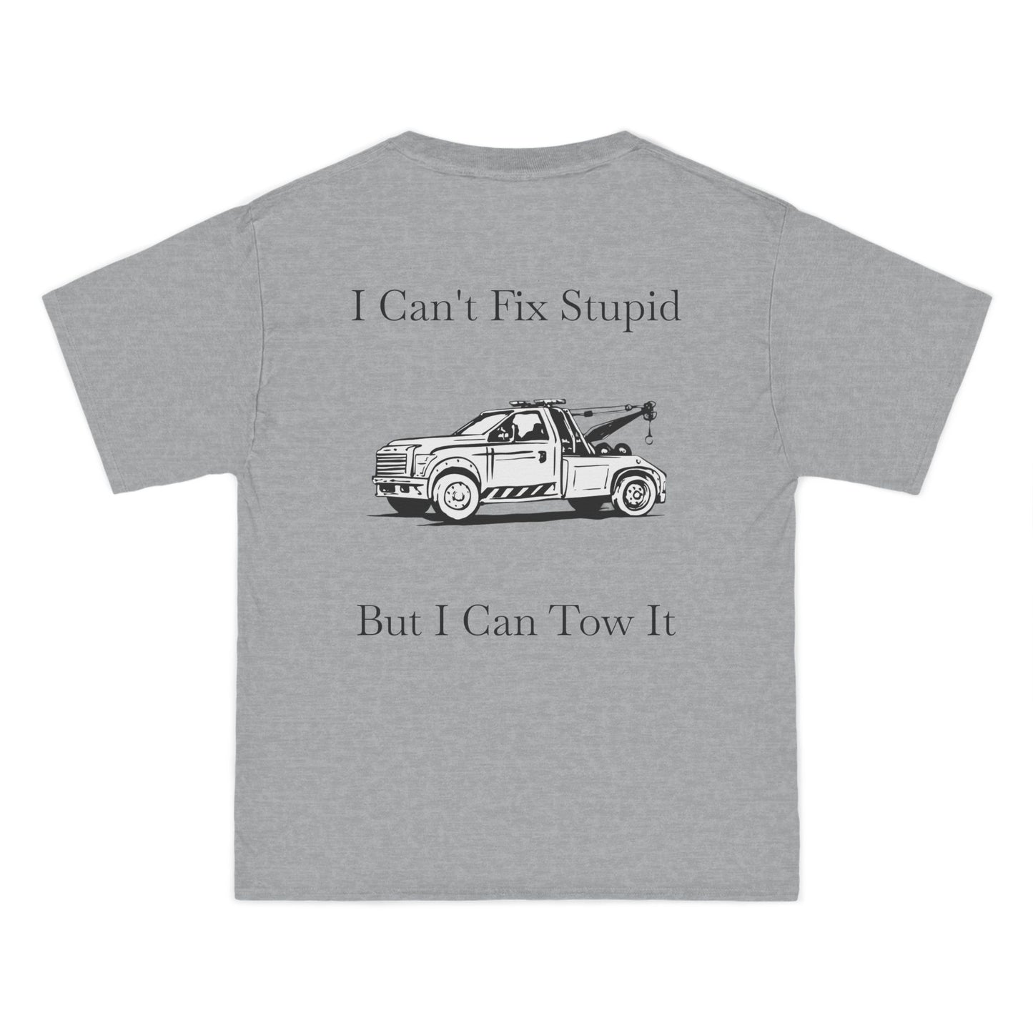 I Can't Fix Stupid Wheel Lift Tow Truck Men's Short-Sleeve Crewneck Tee