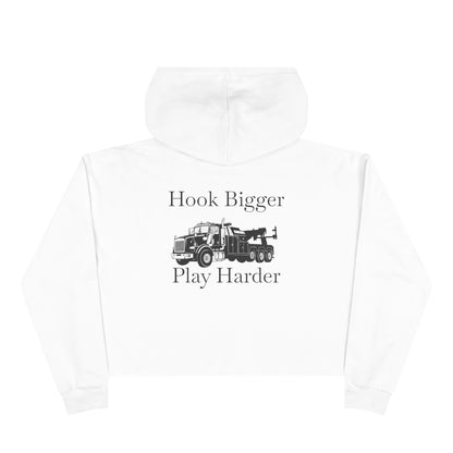 Hook Bigger Heavy Tow Truck Women's Crop Hoodie