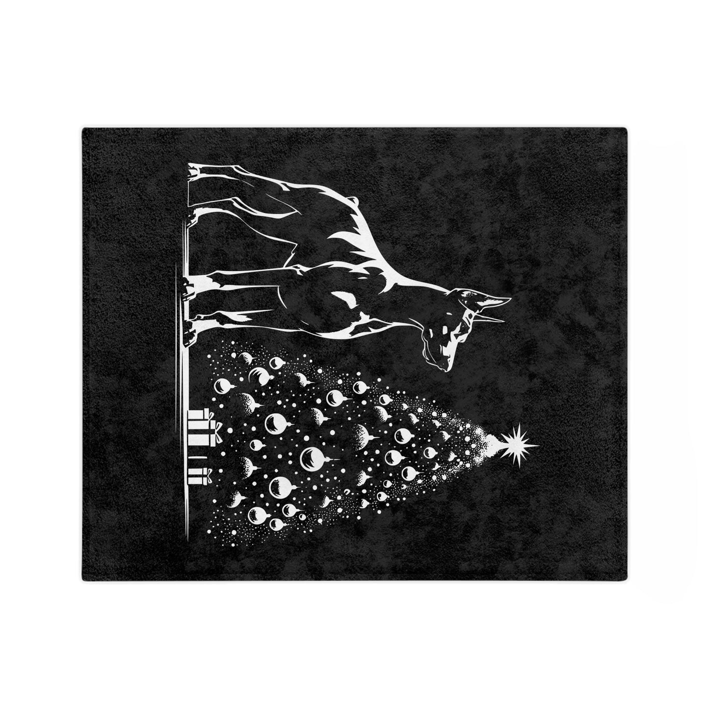Doberman Christmas Tree Velveteen Microfiber Blanket